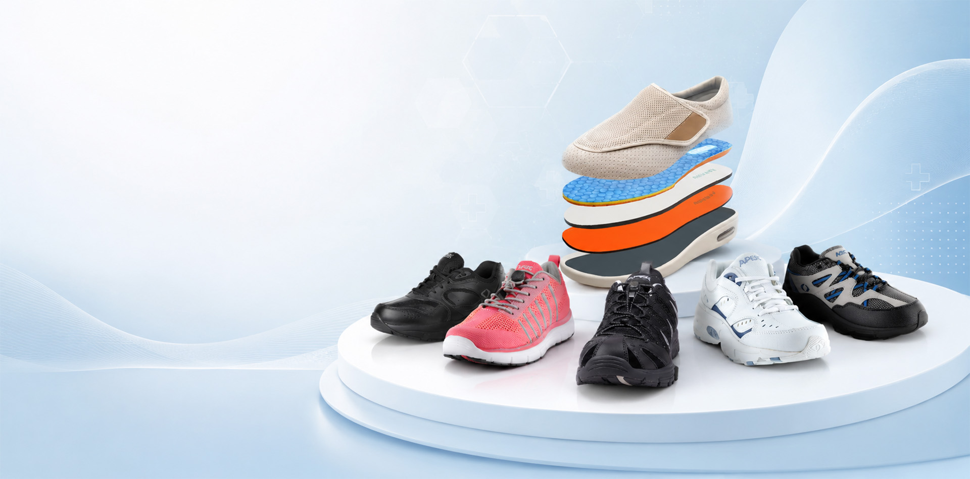 Comfortable diabetic and orthopedic footwear