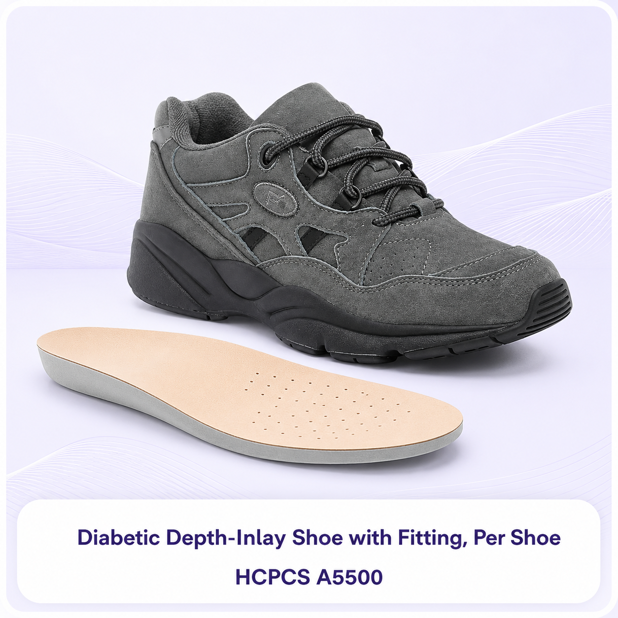 Diabetic Depth-Inlay Shoe with Fitting, Per Shoe — HCPCS A5500