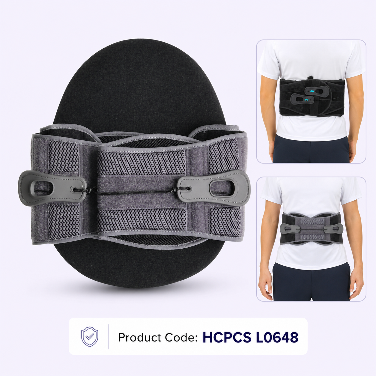 Back Brace – One-Size Adjustable Lumbar-Sacral Orthosis LSO for Lower Back Pain & Spinal Support (HCPCS L0648)