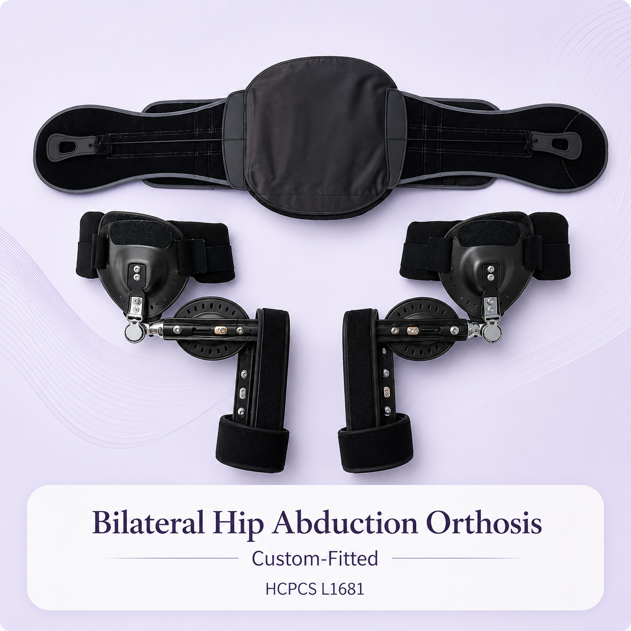 Bilateral Hip Abduction Orthosis, Custom-Fitted — HCPCS L1681